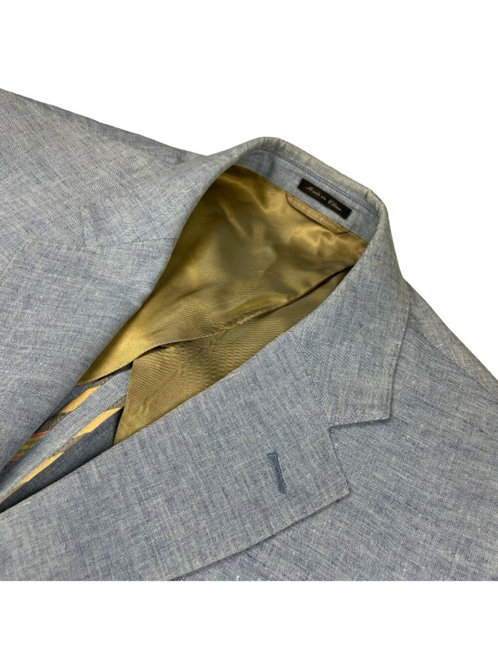 Ibiza Men's 100% Linen 2-Button Blazer Blue • 44R US